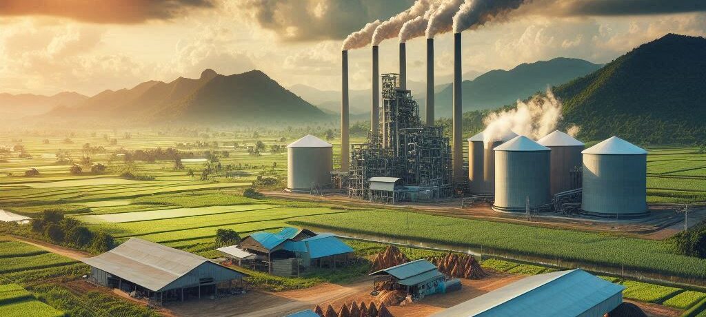 What are the detailed specifications and benefits of Rice Husk, Wood Chips, and Wheat Straw Pellets as solid biomass fuels?