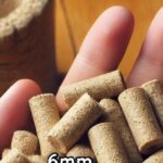 What are the benefits of different biomass pellet sizes (6mm, 8mm, 10mm, 12mm) for specific applications and materials?