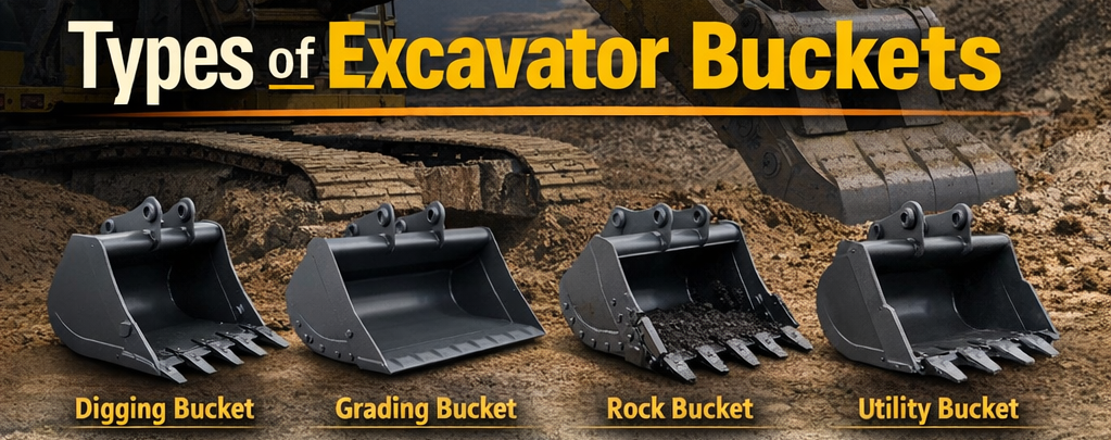 Types of Excavator Buckets – Complete Guide
